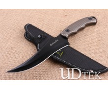Columbia wolf head K602 black fixed blade hunting knife UD404717 